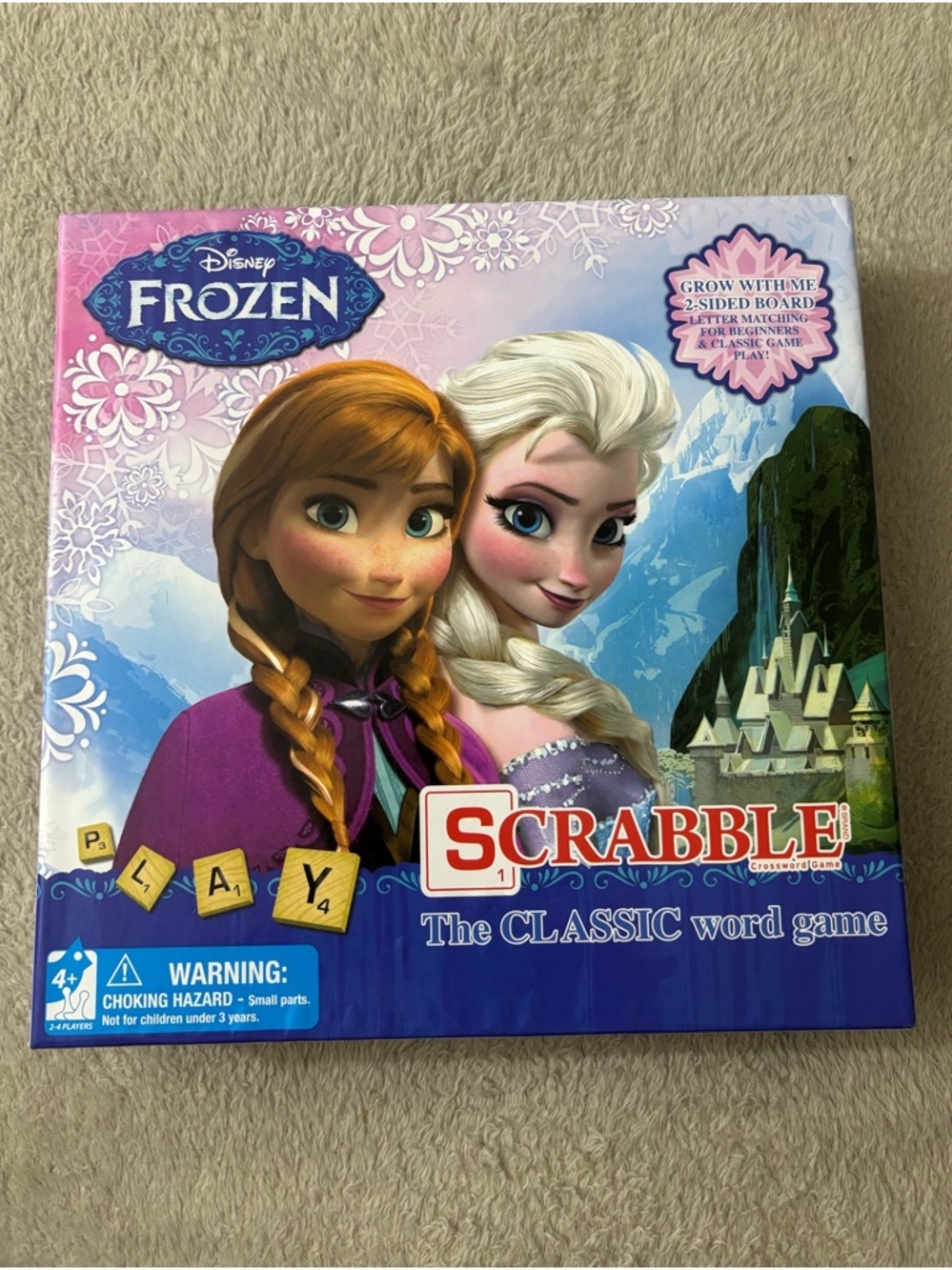 Disney Frozen Scrabble Game Box - Purple, Blue & Pink Art